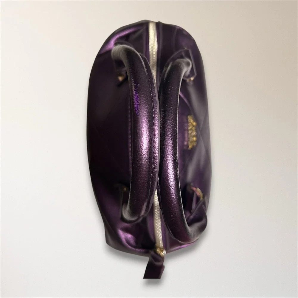 Victoria's Secret Y2K Metallic Purple Quilted Satchel Handbag McBling Retro‎ Bag